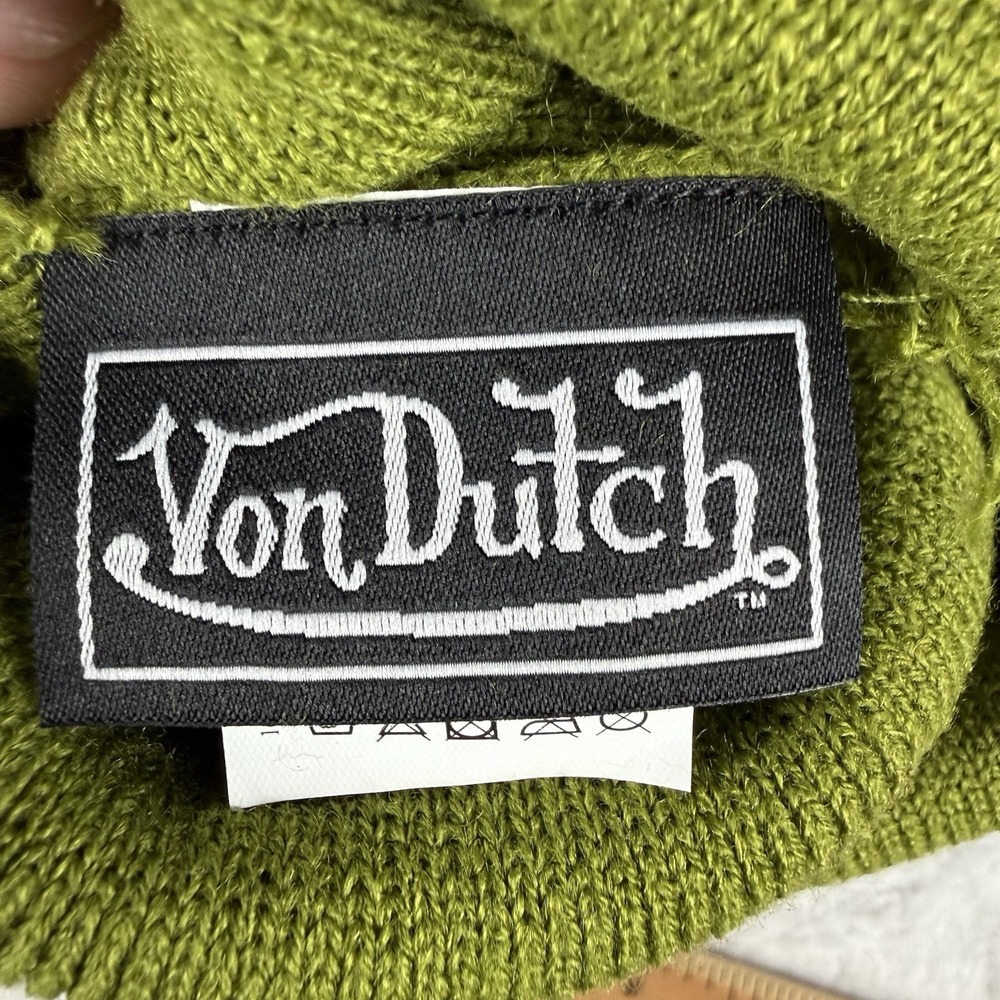Von Dutch Knit Beanie Hat OSFM‎ Hunter Green Patch Necessary New - Picture 4 of 4
